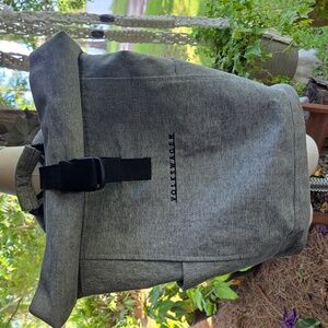 Threads Brand Gray Roll Top Backpack With Volkswagen Embroidery